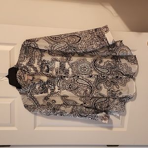 Chicos bilutton down sheer blouse, sz 2